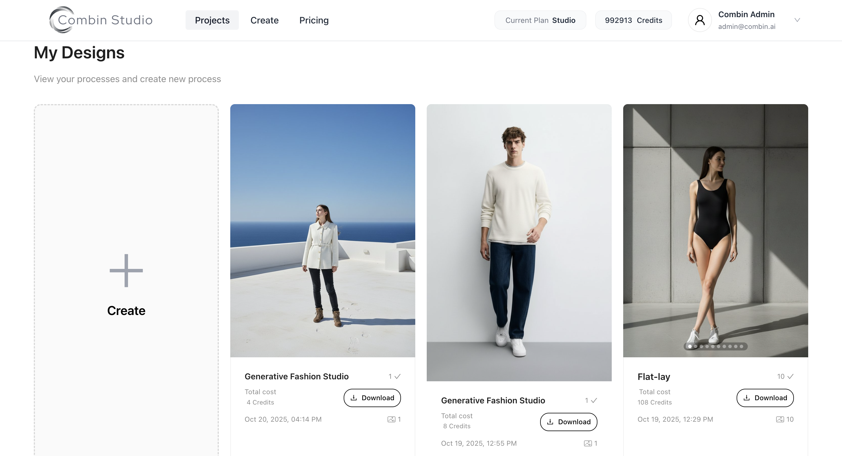 Fashion project management dashboard